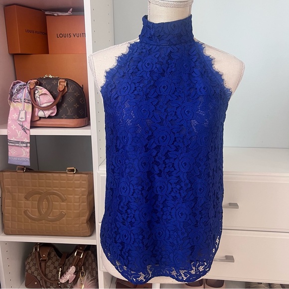 Diane Von Furstenberg Tops - DVF $268 JEMMIE High Neck Floral Lace Halter Top